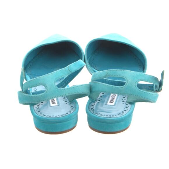 Manolo Blahnik suede ankle-strap ballerina flats - Picture 5 of 5